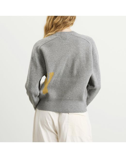 Beams Boy Gray Big Logo Crew Jumper