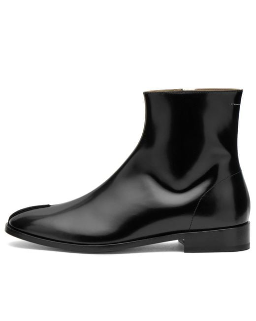 Maison Margiela Black Mm6 Leather Ankle Boot for men