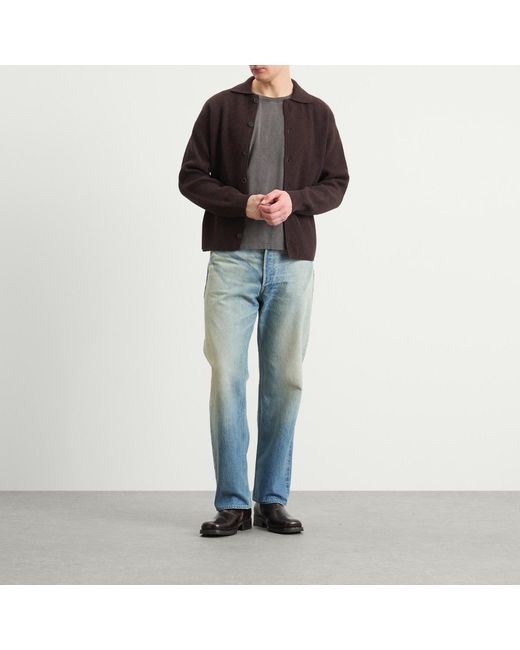 Auralee Black Rib Knit Cardigan for men