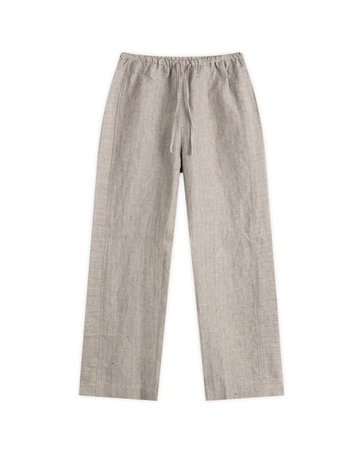 Deiji Studios Gray Double Waist Linen Pants