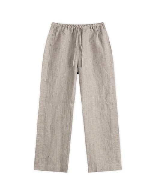 Deiji Studios Gray Double Waist Linen Pants