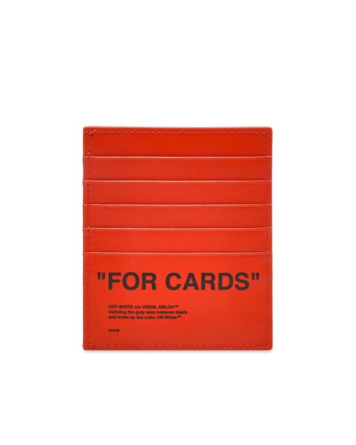 Off-White c/o Virgil Abloh Orange Quote "for Cards" Leather Card Holder for men