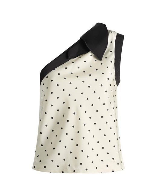 Kijun White Polka Dot Scarf Top