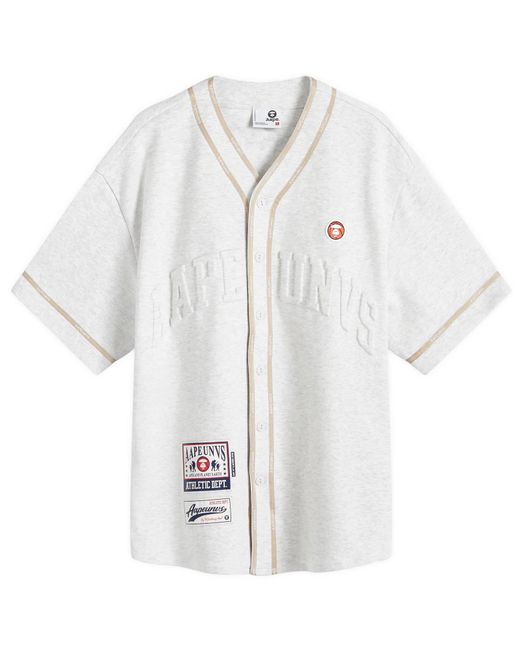 Aape By A Bathing Ape White Aape Baseball Shirt for men
