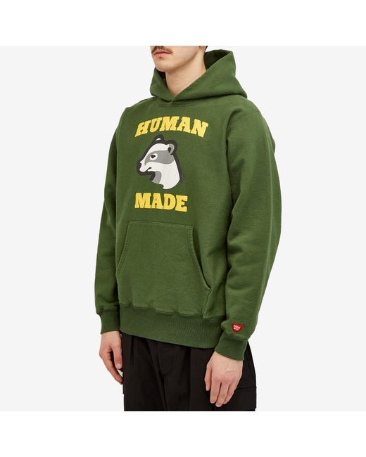 Human Made Green Badger Hoodie for men
