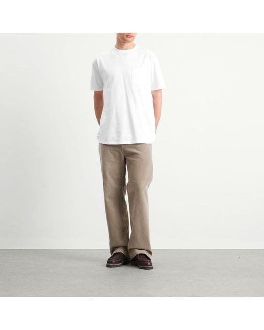 Beams Plus White Pocket T-Shirt for men