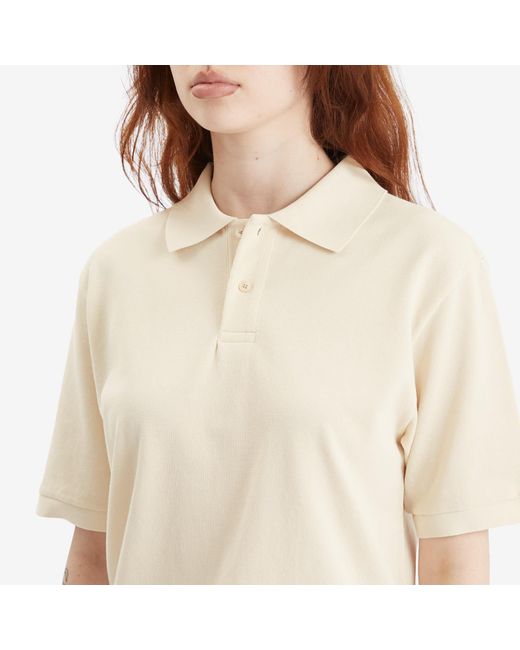 AURALEE High Gauge Pique Polo in Natural | Lyst