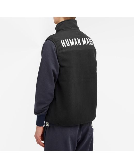 Human Made Black Fleece Vest for men