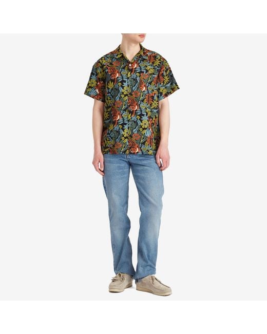 A.P.C. Green Roy Tropical Print Vacation Shirt for men