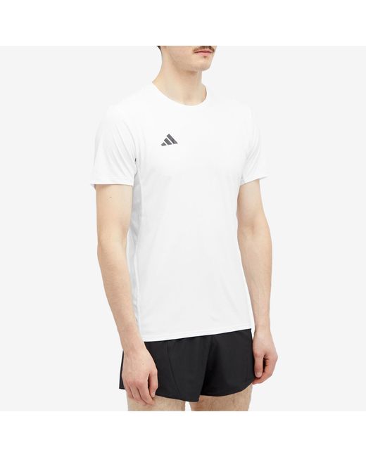 Adidas Originals White Adidas Adizero Running T-Shirt for men