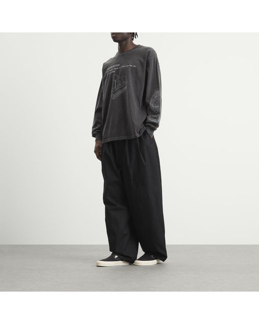 Neighborhood Black Ls-8 Pigment Dyed Long Sleeve T-Shirt for men