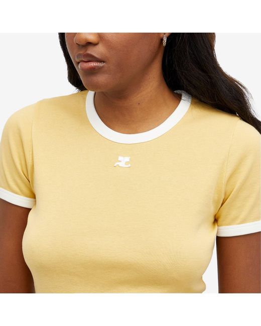 Courreges Yellow Contrast T-Shirt