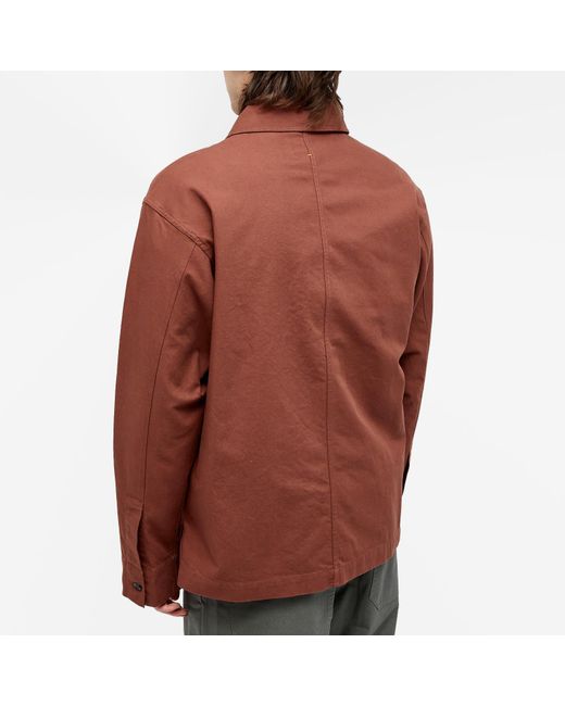 MHL by Margaret Howell Red Zip Overshirt for men