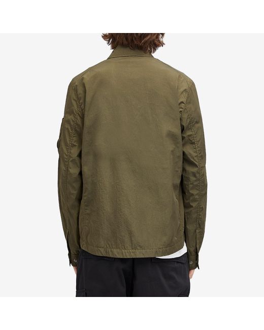 C P Company Green Chrome-R Full Zip Overshirt for men