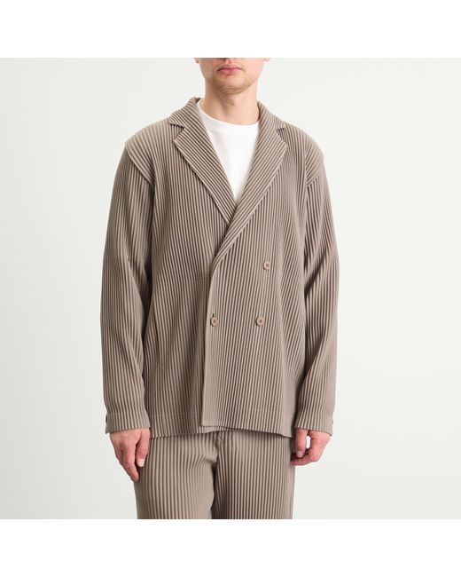 Homme Plissé Issey Miyake Brown Homme Plisse Issey Miyake Double Breasted Jacket for men