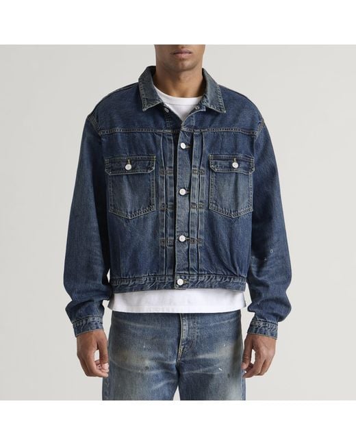 Visvim Blue Damaged Denim Jacket for men