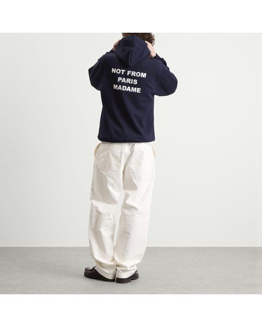 Drole de Monsieur Blue Not From Paris Madame Slogan Hoodie for men