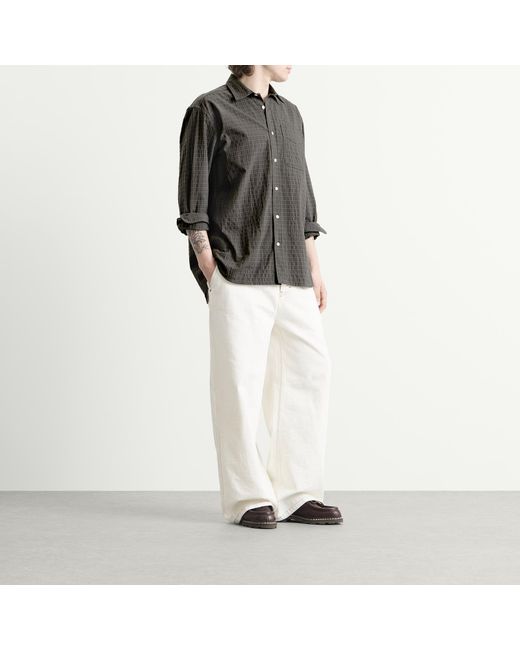 Forét Gray Scout Micro Check Shirt for men