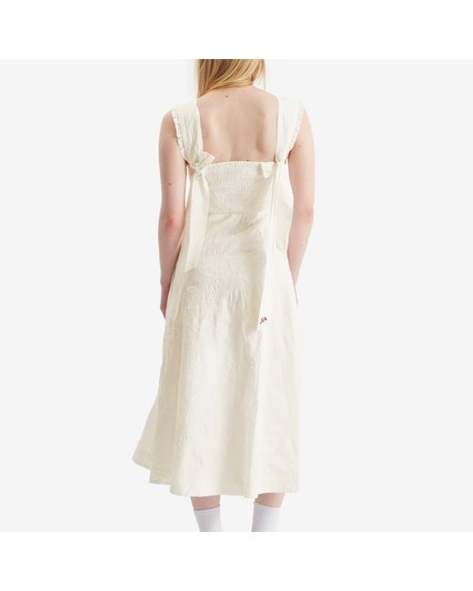 Damson Madder White Fan Fan Midi Dress