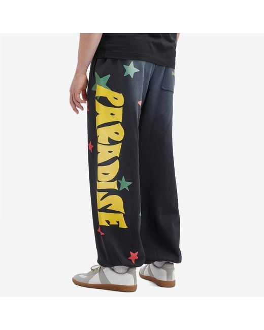 Palm Angels Blue Paradise Palm Sweat Pants for men