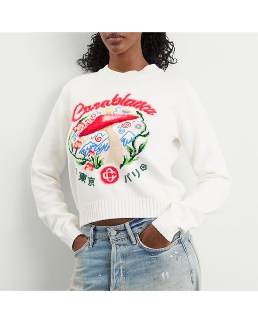 Casablanca Pink Intarsia Crew