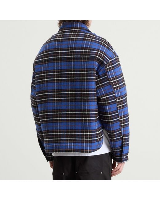 Cole Buxton Blue Flannel Overshirt for men