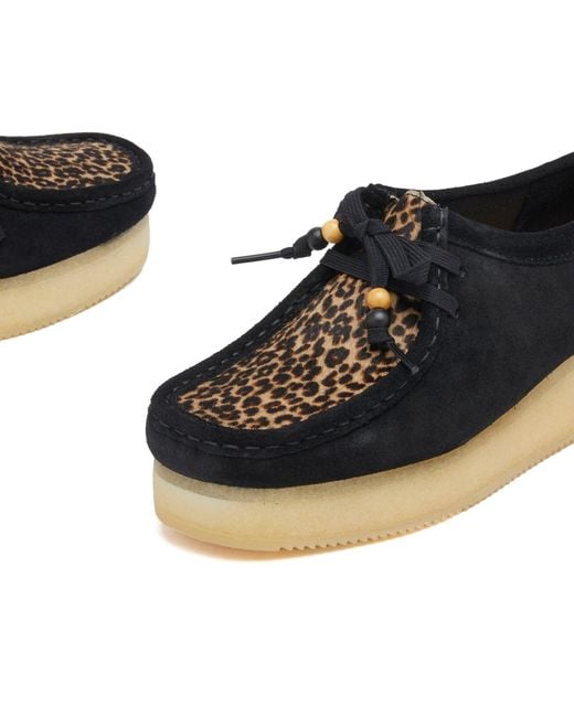 Clarks Blue Leopard Print Suede Moccasins