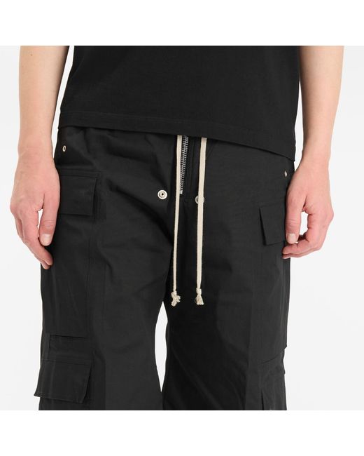 Rick Owens Black Heavy Cotton Poplin Cargobelas for men