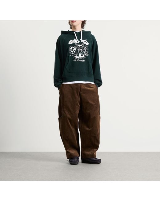 Brain Dead Green Global Shock Hoodie for men