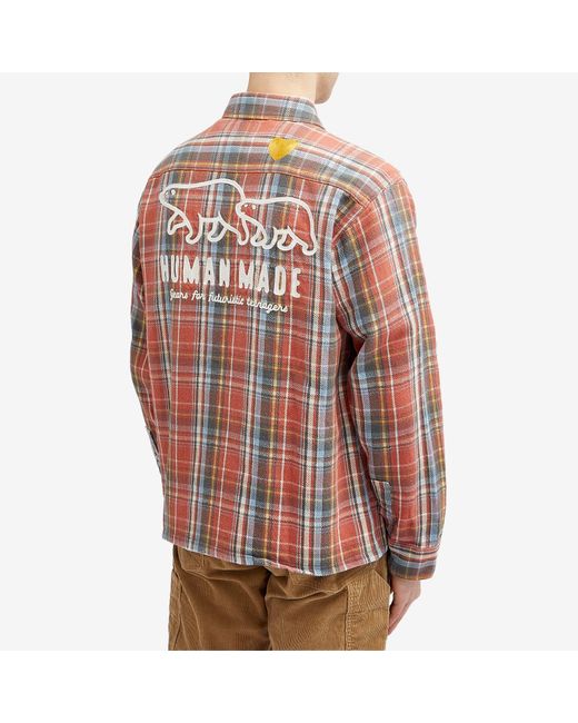 Human Made Red Check Overshirt for men
