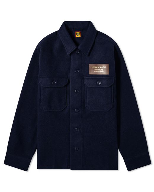 Human Made Blue Wool Cpo Overshirt for men