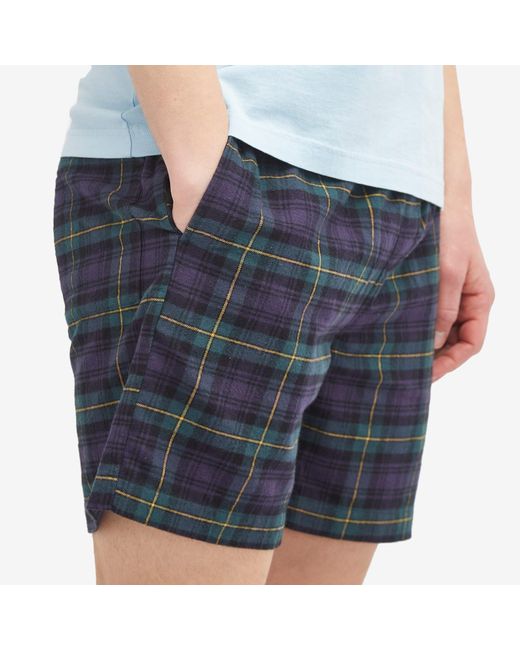 Portuguese Flannel Blue Flannel Plaid Shorts for men