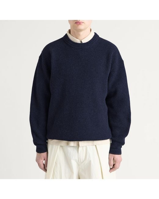 FRIZMWORKS Blue Patch Round Pullover Knit for men