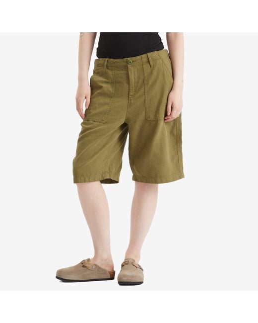 GOOD AMERICAN Green Lite Linen Bermuda Short