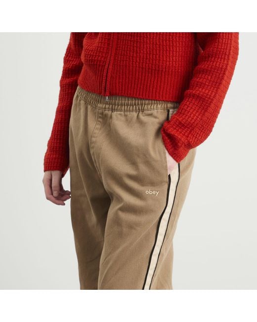 Obey Natural Astrid Side Stripe Trousers