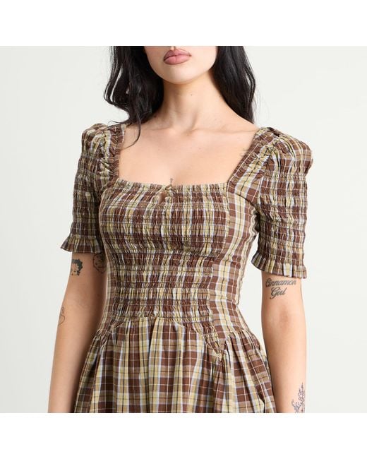 Damson Madder Natural Emmy Shirred Midi Dress