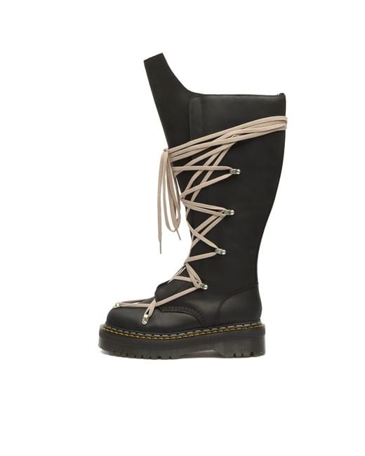 Rick Owens X Dr. Martens 1B60 Quad Pentalace Knee High Boot in