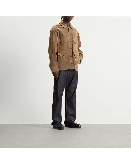 Junya Watanabe Brown Flocked Denim Jacket for men