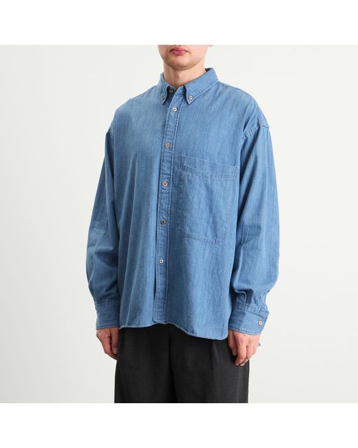 Studio Nicholson X Beams Plus Lisa Denim Shirt in Blue for Men