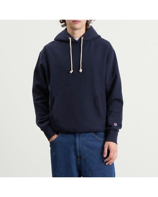 Champion Blue Reverse Weave Fleece Hoodie for men