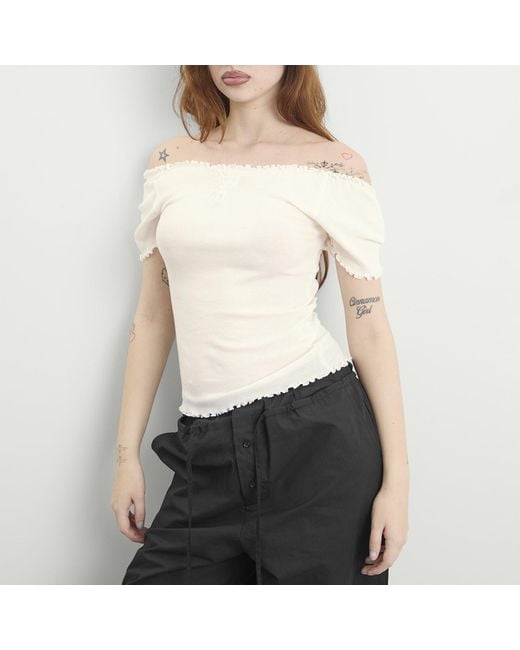 Deiji Studios White Flounce T-Shirt