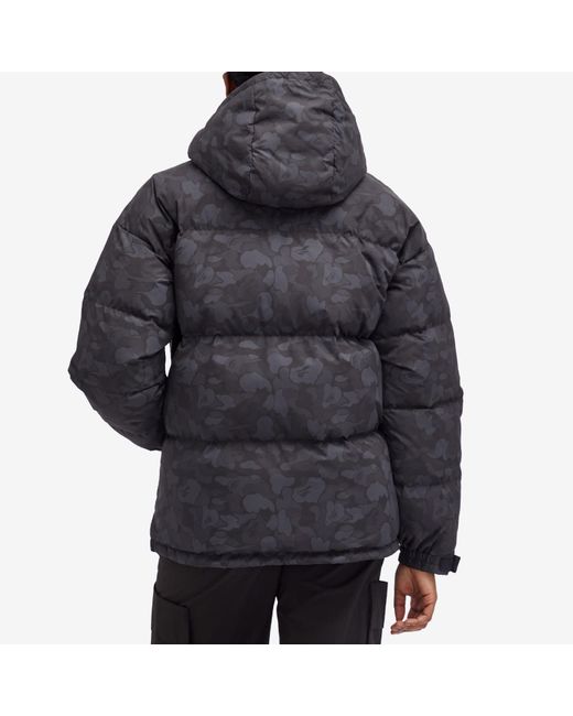 A Bathing Ape Gray Solid Camo Down Jacket