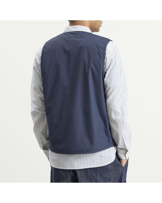Universal Works Blue Recycled Poly Tech City Waistcoat for men