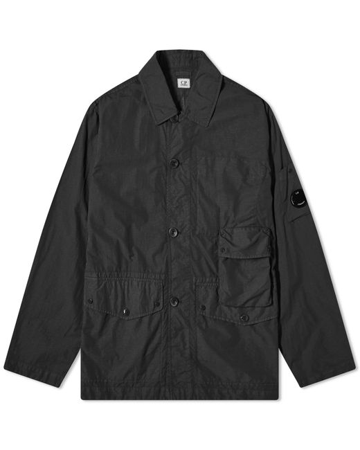 C P Company Black Flatt Nylon Chore Jacket for men