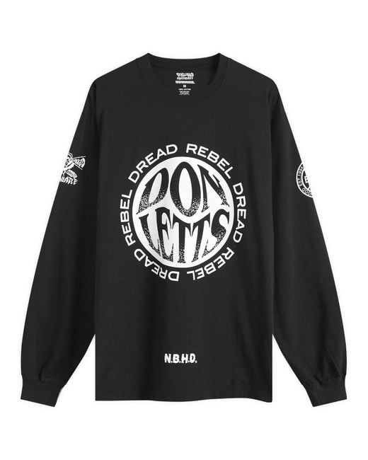 Neighborhood Black X Rebel Dread Hardware Long Sleeve T-Shirt for men