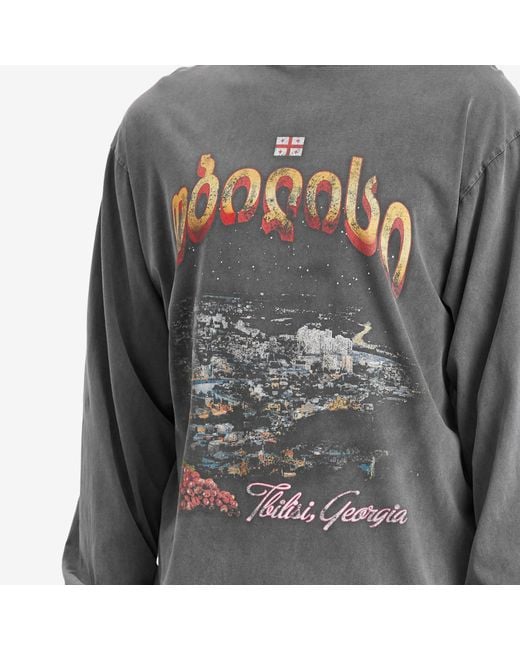 Balenciaga Tbilisi Tubular Long Sleeve Large T-Shirt in Gray