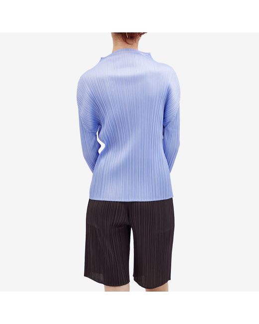 Pleats Please Issey Miyake Blue Colourful Basics Roll Neck Long S