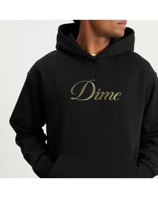 Dime Black Cursive Hoodie for men