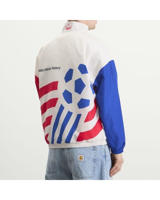 Adidas Red Graphic Woven Track Top for men
