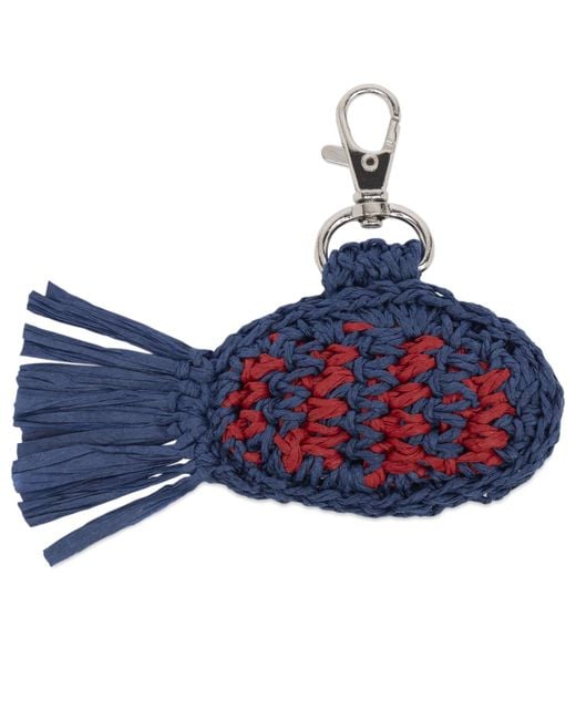 Damson Madder Blue Raffia Fish Bag Charm